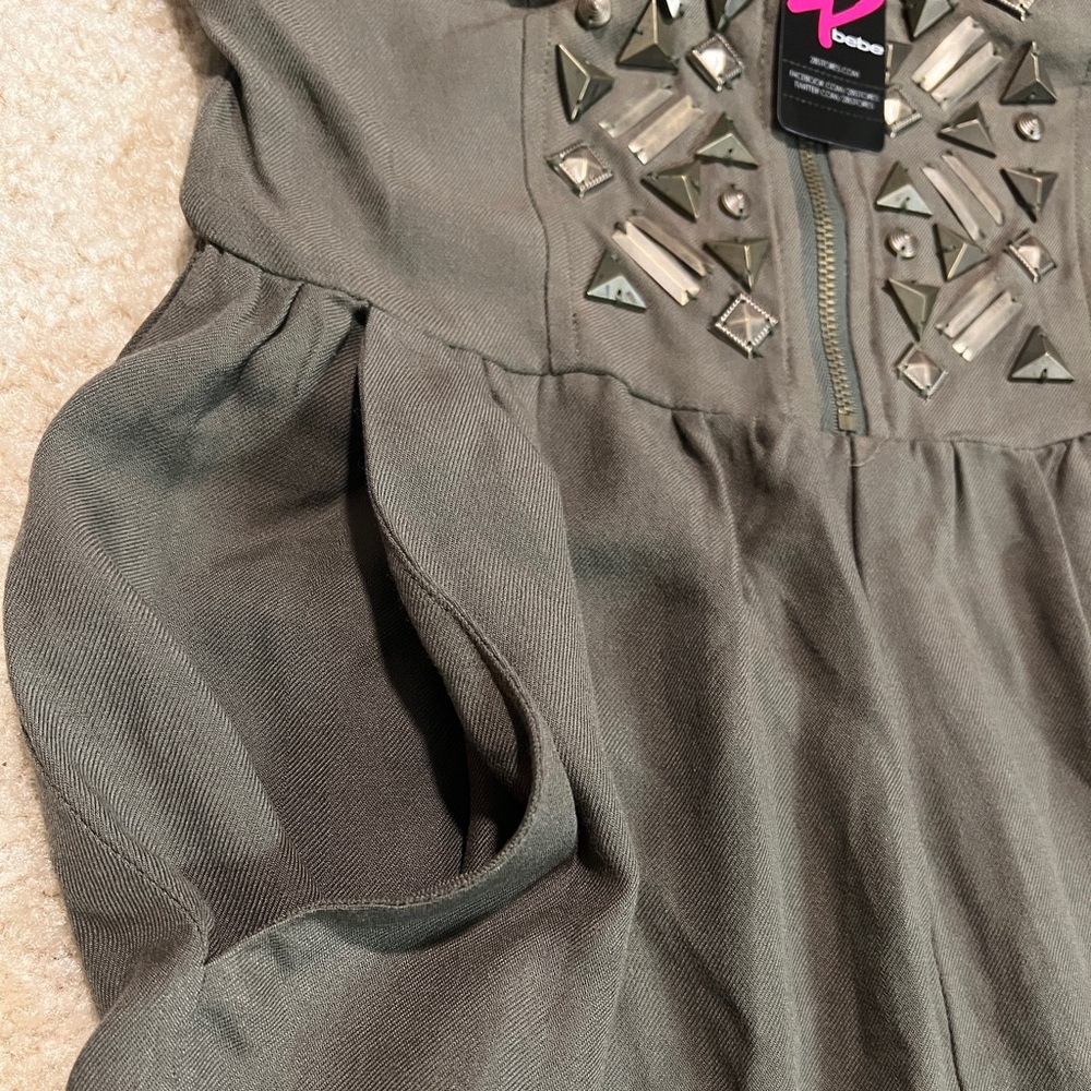 NWT 2B BeBe green studded romper size Small - Picture 7 of 11